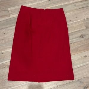 Carolina Herrera red wool skirt